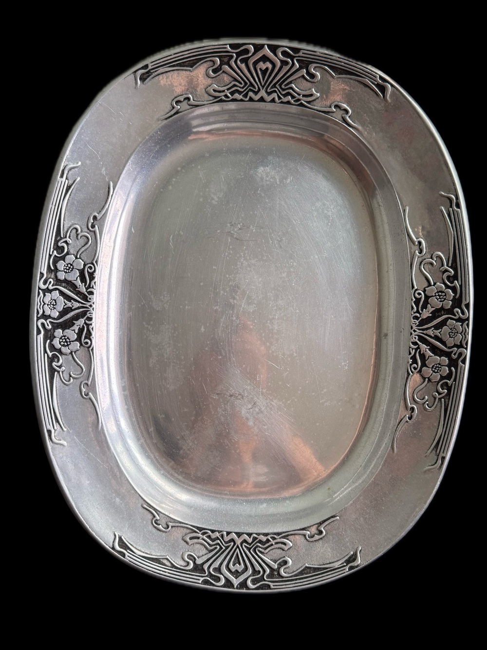 VTG Wilton Armetale Pewter Serving Platter 14 1/2” Food Safe Art Nouveau Style